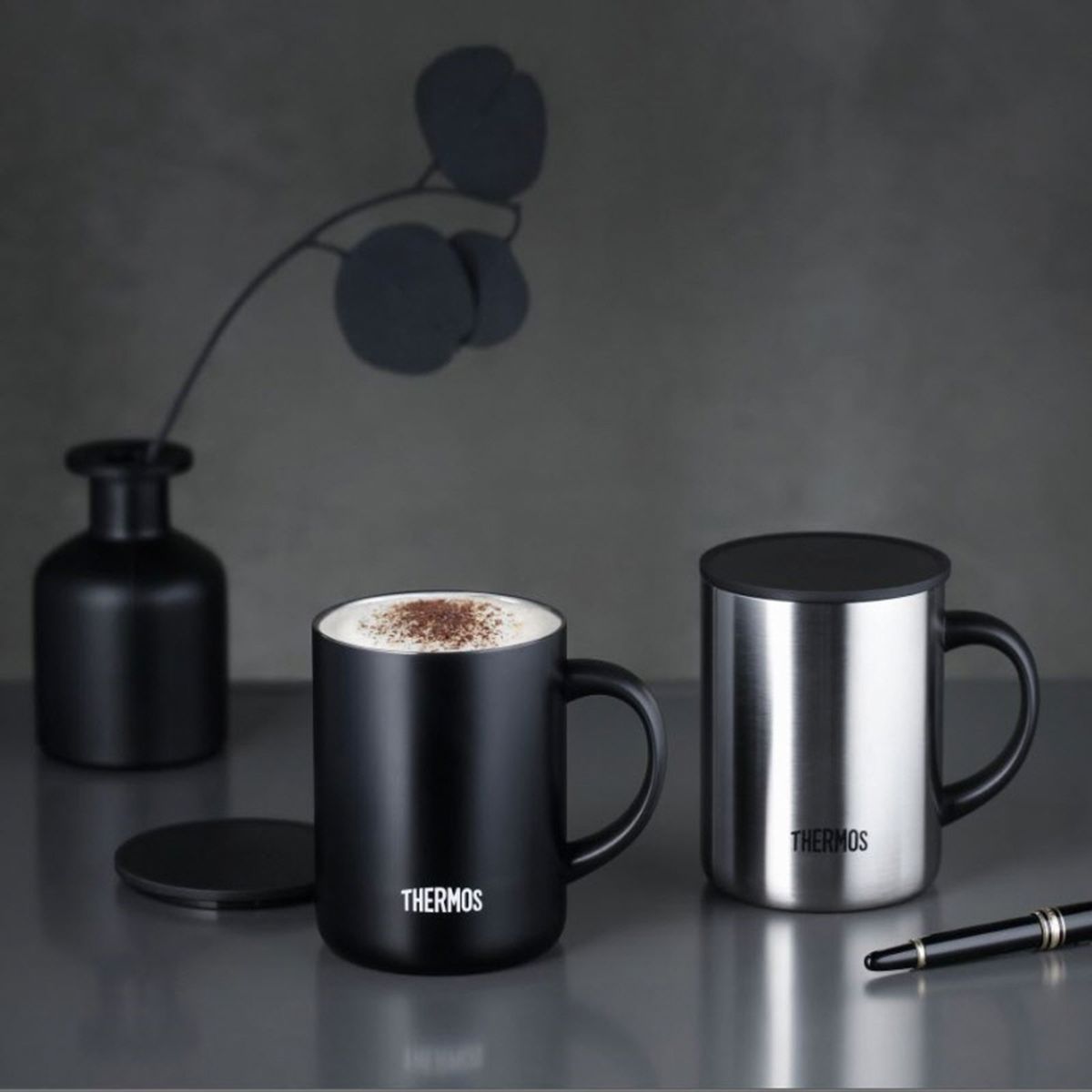 써모스(THERMOS) 보온보냉 진공단열 반전 머그컵 JDG-350K (350ml)