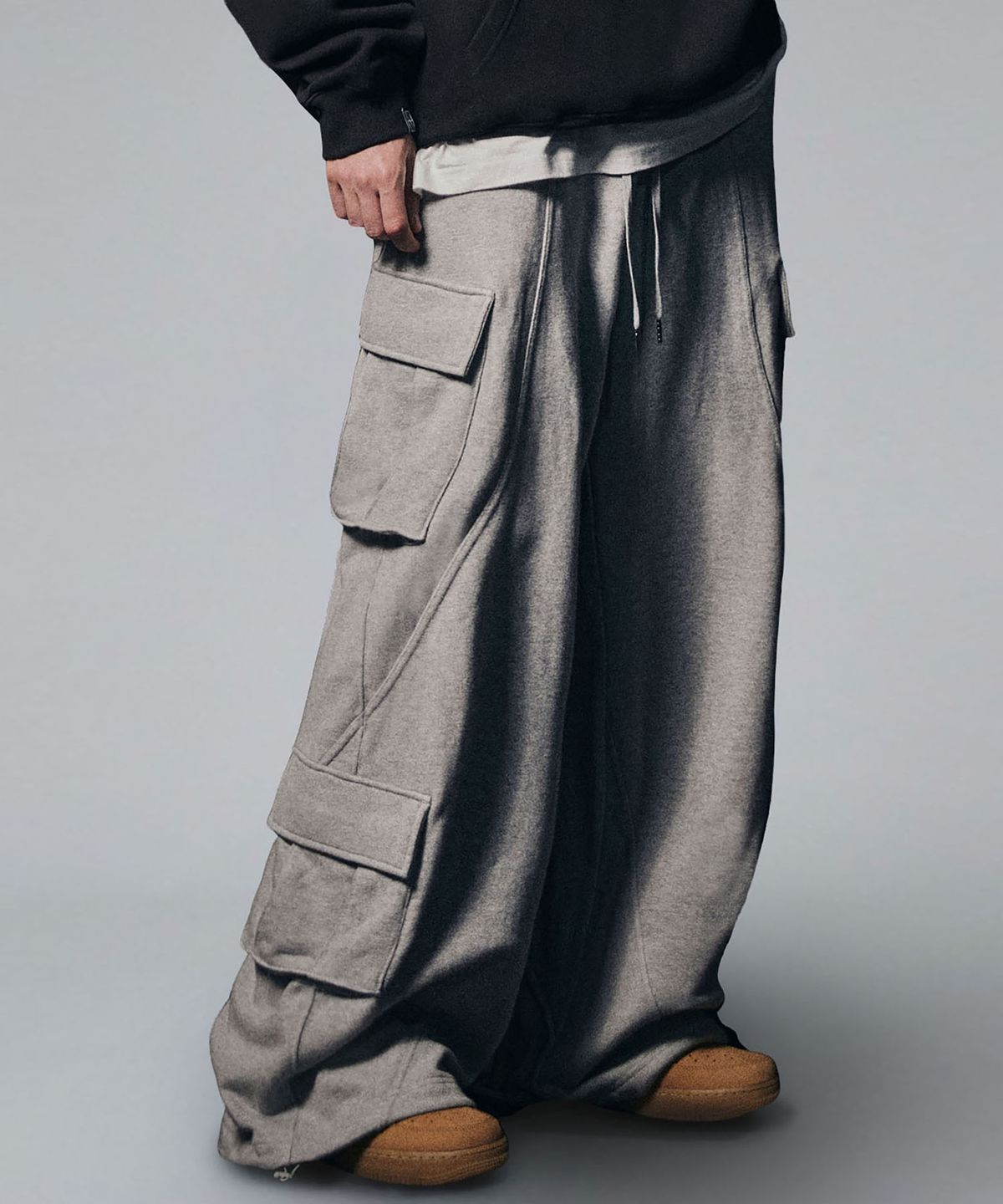 낫포너드(NOT4NERD) Incision Multi Cargo Sweat Pants - Grey