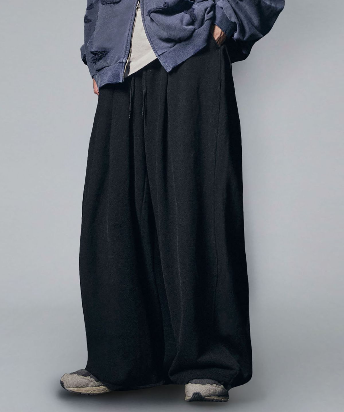 낫포너드(NOT4NERD) 3Tuck Wide Sweat Pants - Black