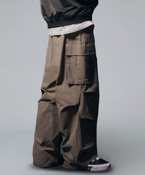 Parachute Nylon Cargo Pants - Light Khaki
