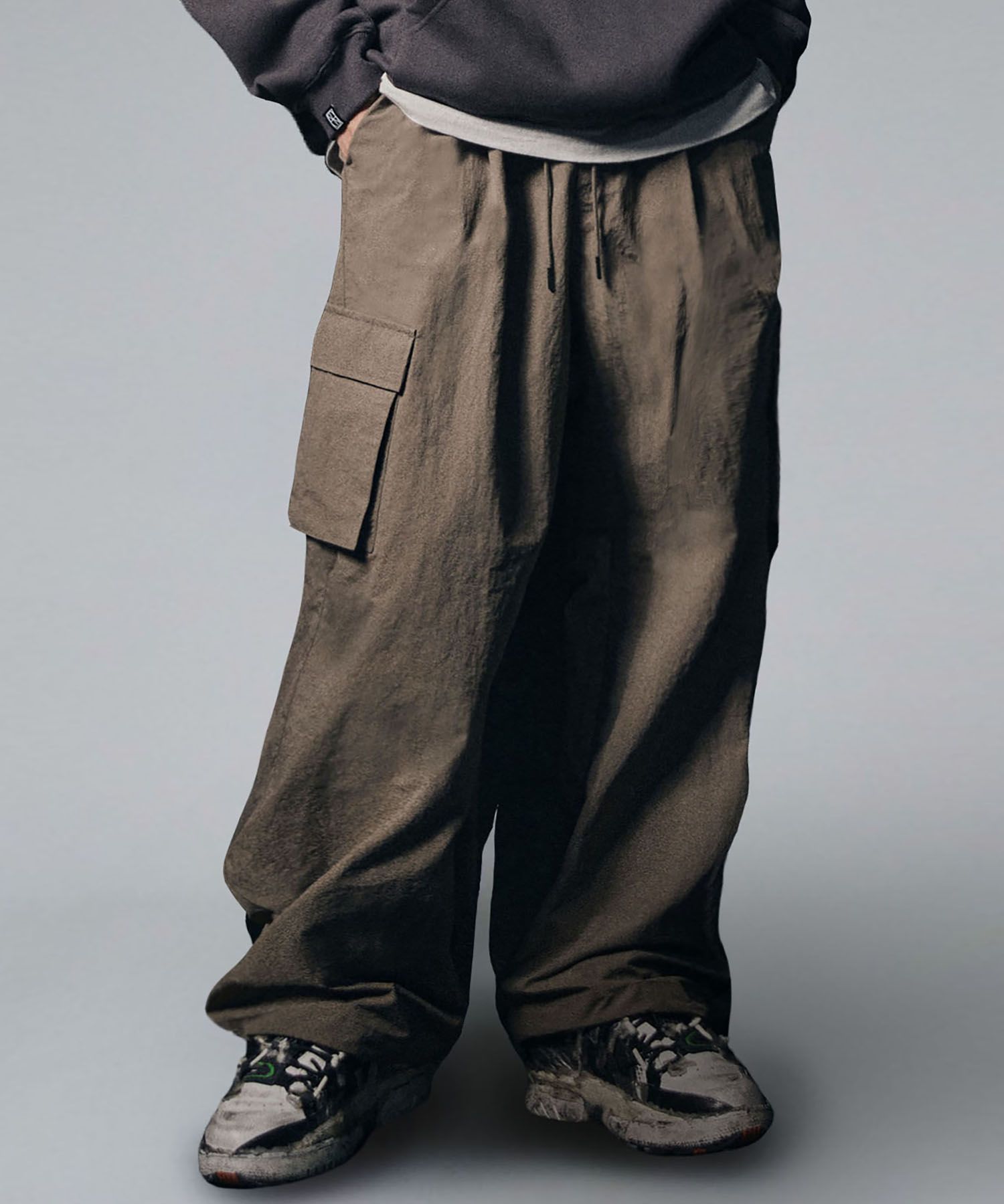 デニム・ジーパン NOT4NERD Nylon Cargo Wide Pants Light Khaki PT042LKH MUSINSA | NOT4NERD Nylon Cargo Wide Pants - Light Khaki