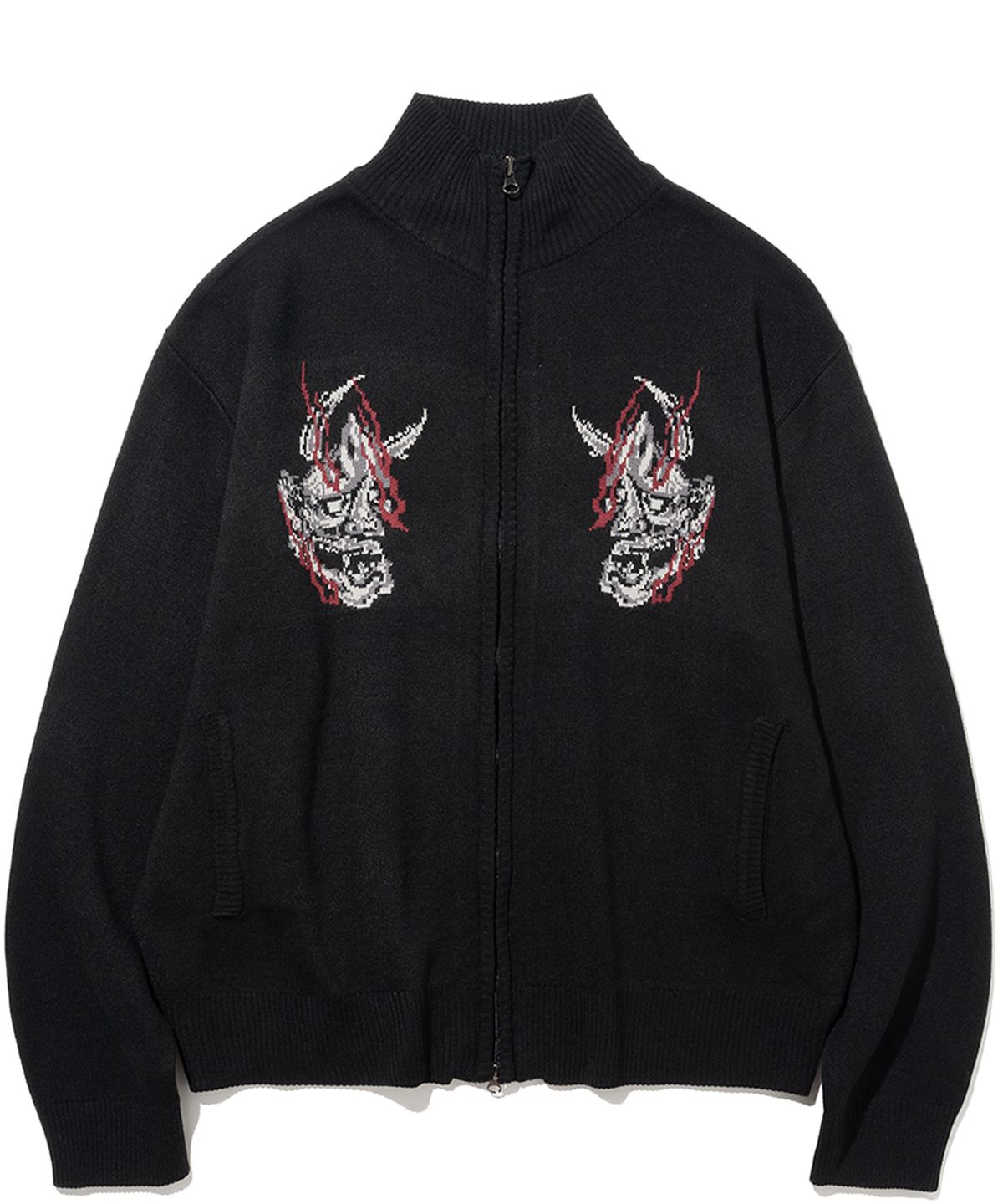 낫포너드(NOT4NERD) Devil Knit Zip up - Black