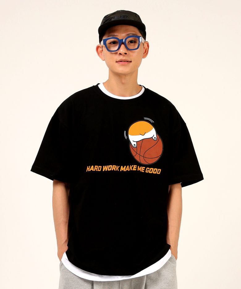 코기릴리 하드 워크 블랙 헤비 반팔티