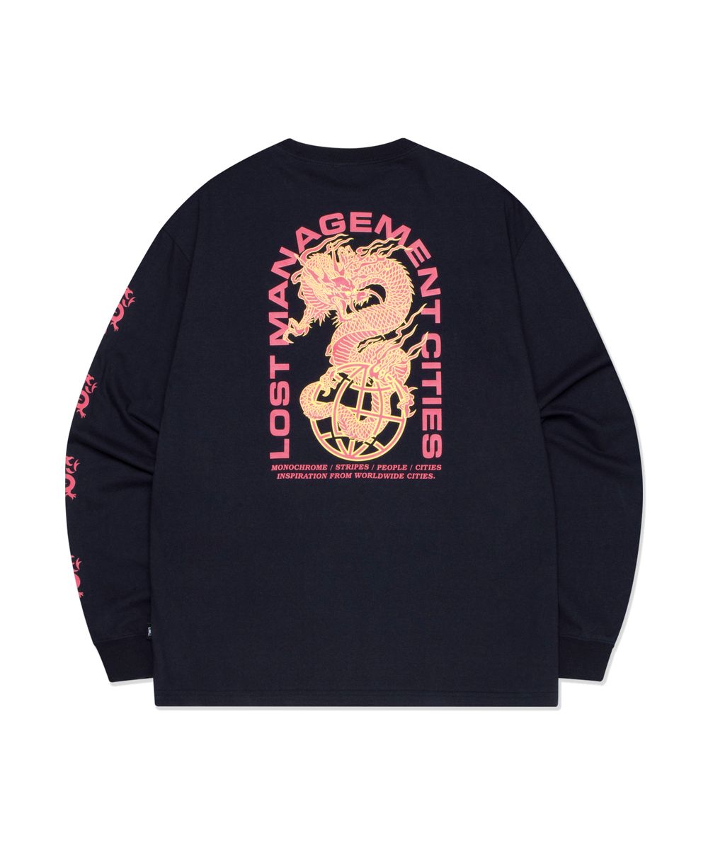DRAGON LONG SLV TEE navy