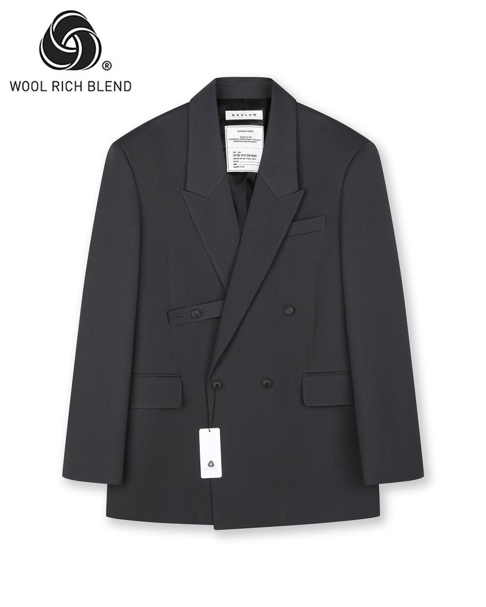 MUSINSA公式 | BESLOW OVERSIZED DOUBLE BREASTED WOOL JACKET