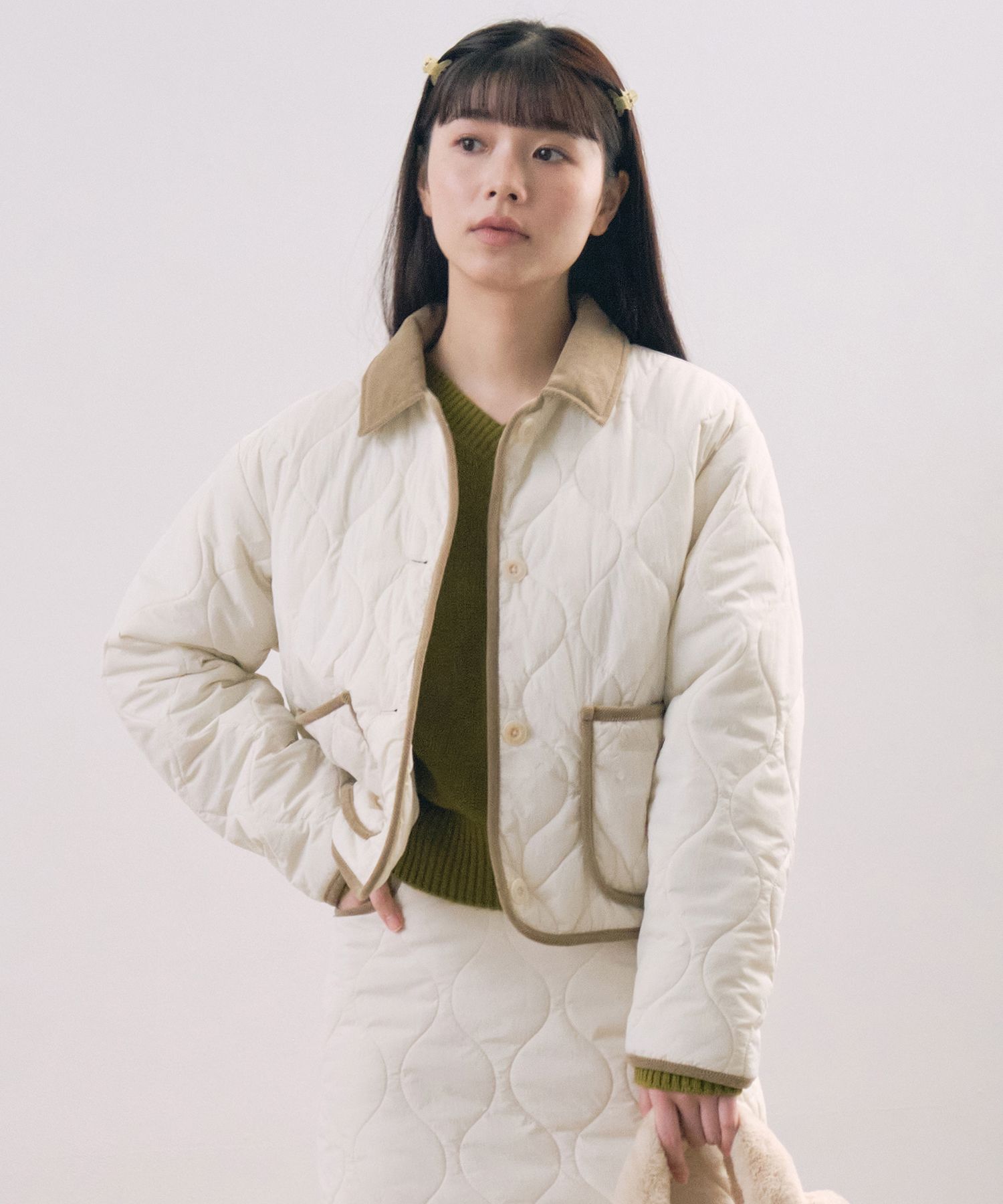 ★22-23FW★COVERNAT★Women's Collar Quilting Jacket MUSINSA | COVERNAT Woman Collar Quilted Jacket Ivory