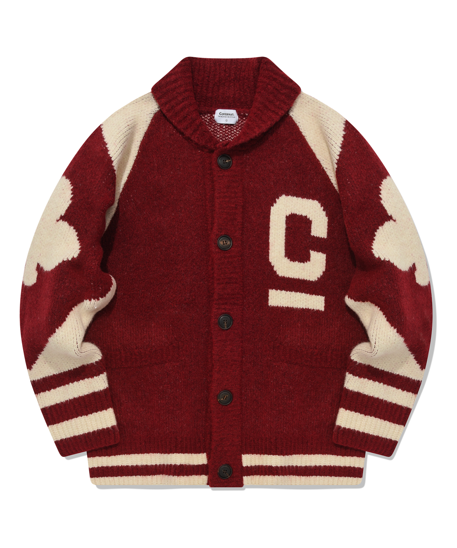 【COVERNAT】 Cowichan cardigan コウィチャンカーディガン MUSINSA | COVERNAT C logo Cowichan cardigan red