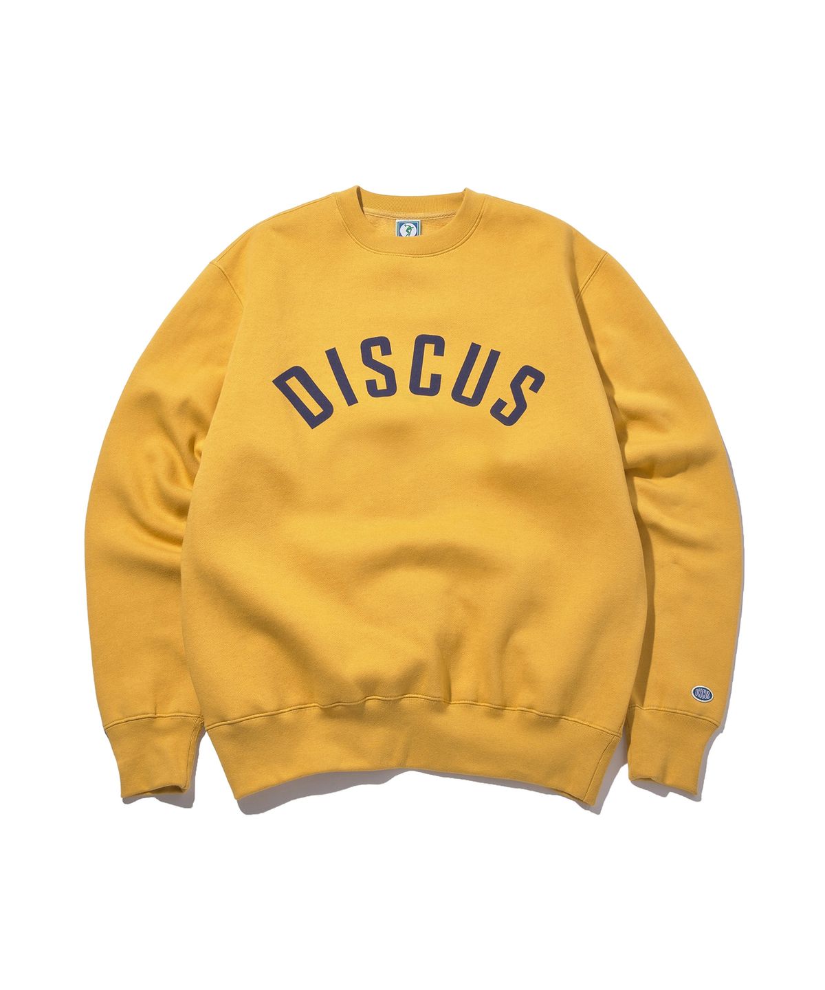 디스커스 애슬레틱(DISCUS ATHLETIC) 기모 레귤러 핏 아치 스웨트 셔츠 옐로우