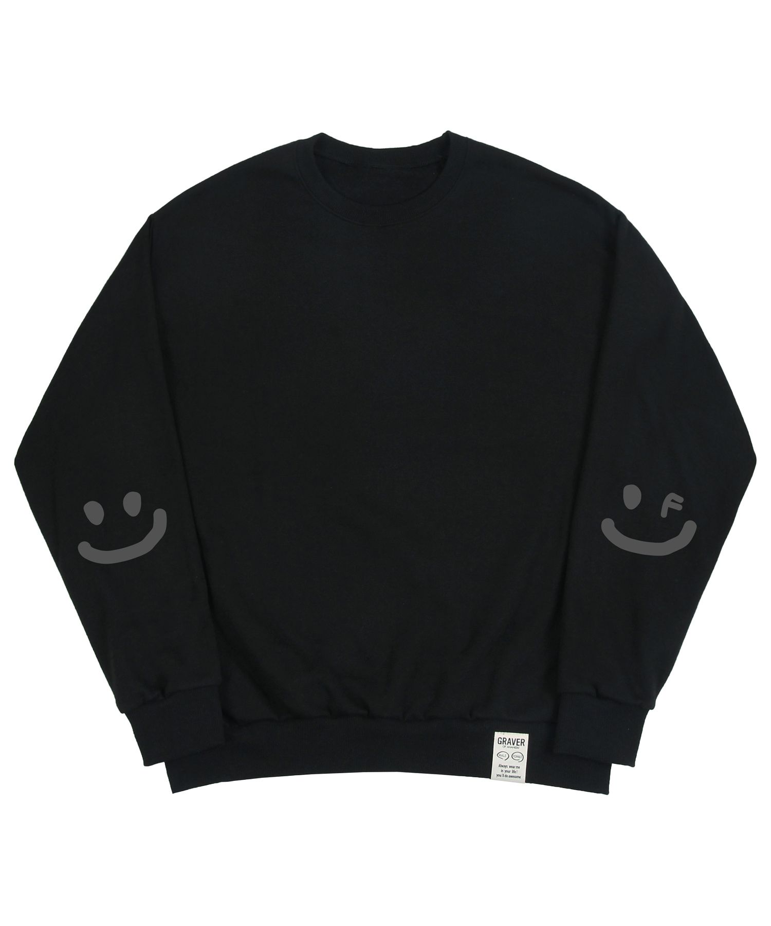 【GRAVER】23FW★ Elbow Smile Drawing Sweatshirt MUSINSA | GRAVER [UNISEX]Elbow smile drawing