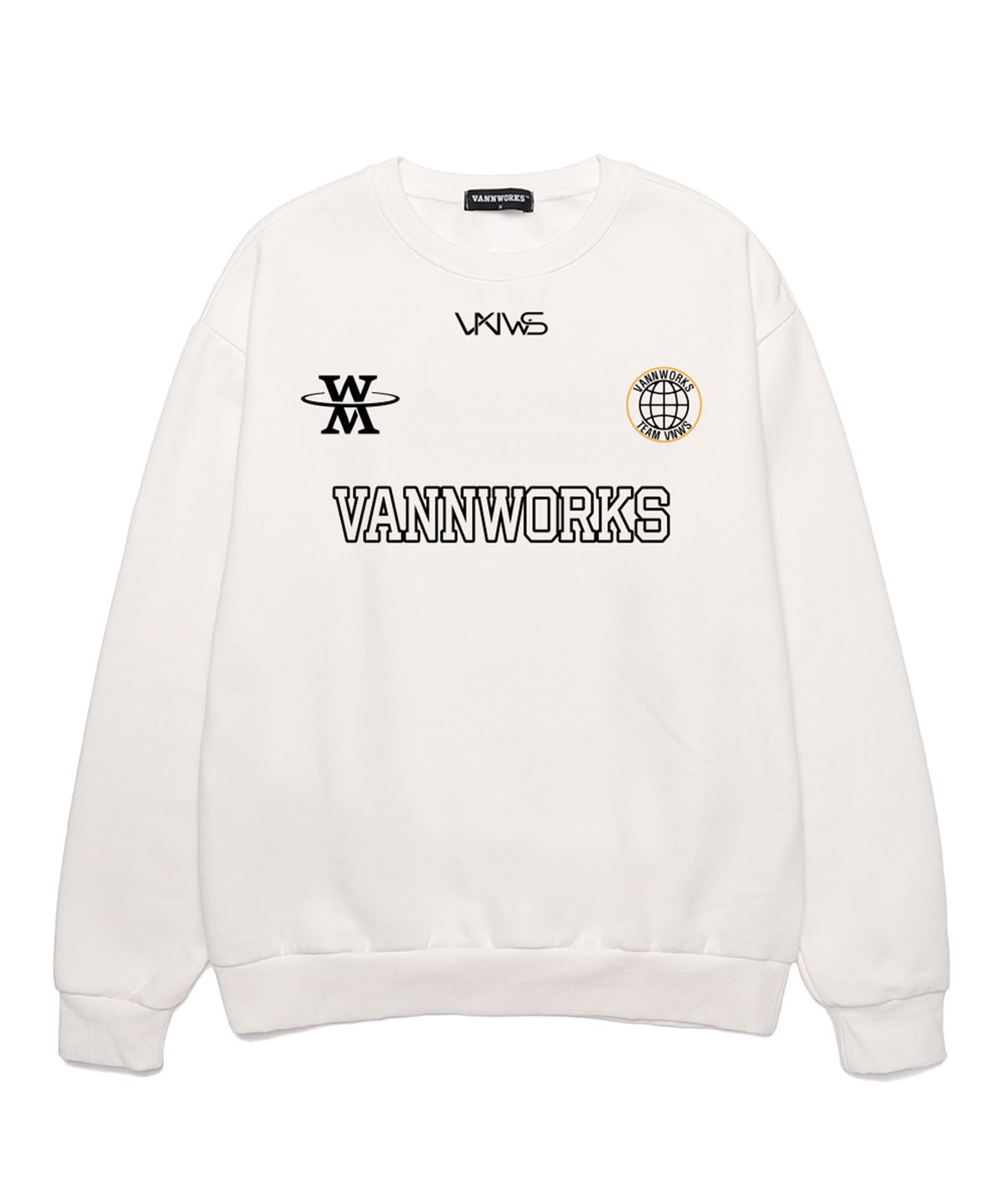 밴웍스(VANNWORKS) 블록코어 엠블럼 오버핏 맨투맨 (VLS0016) 화이트