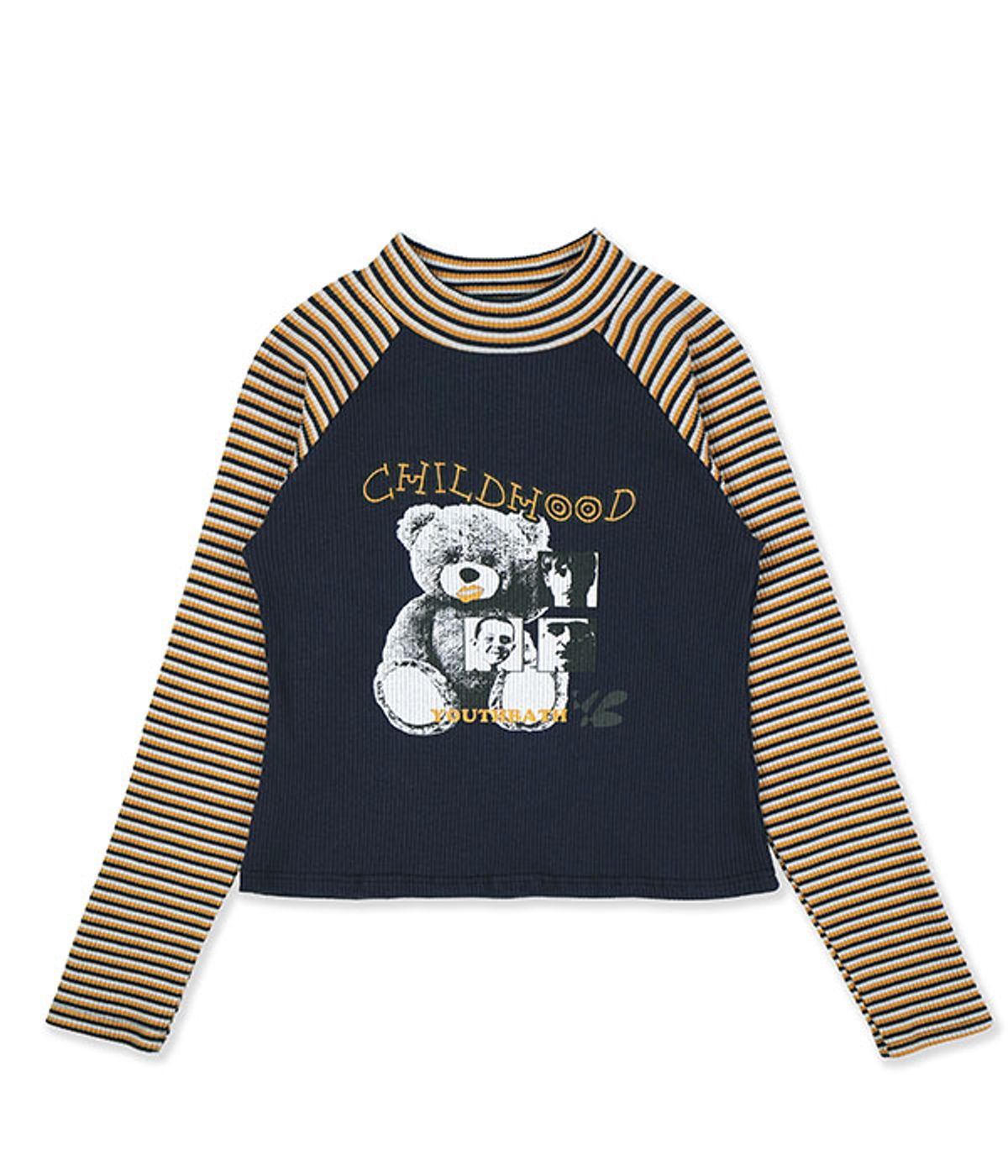유쓰배쓰(YOUTHBATH) RAGLAN BEAR LONG SLEEVE_NAVY