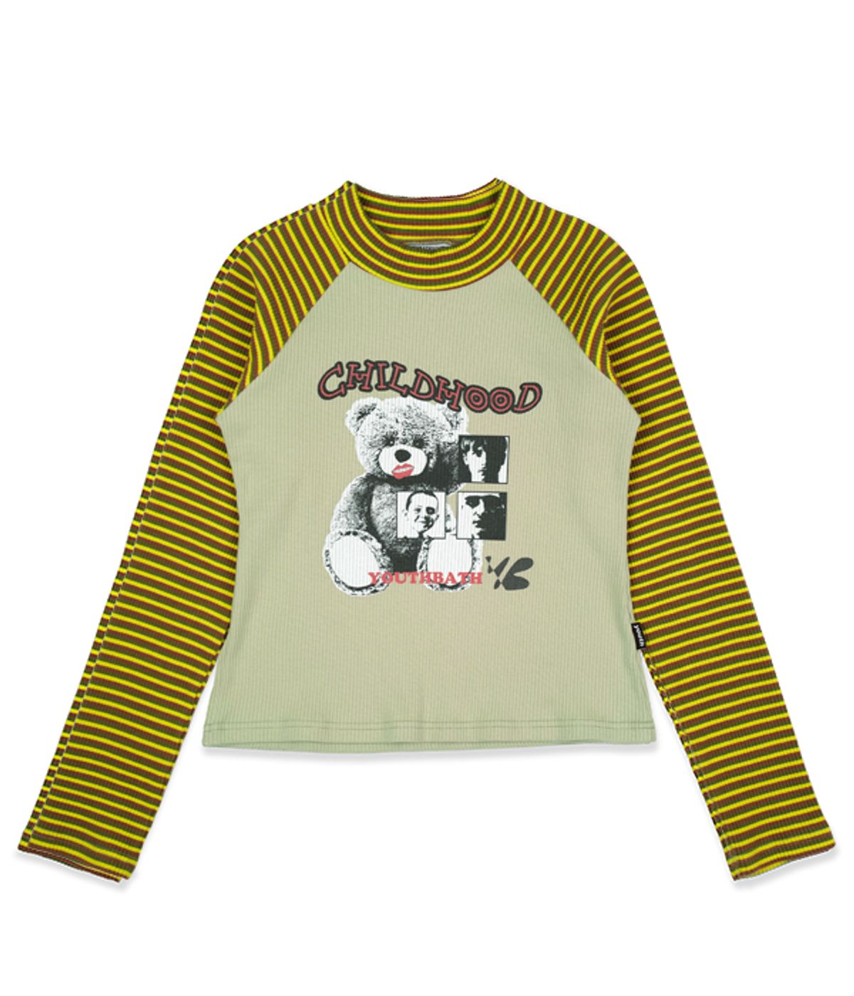 유쓰배쓰(YOUTHBATH) RAGLAN BEAR LONG SLEEVE_LIME