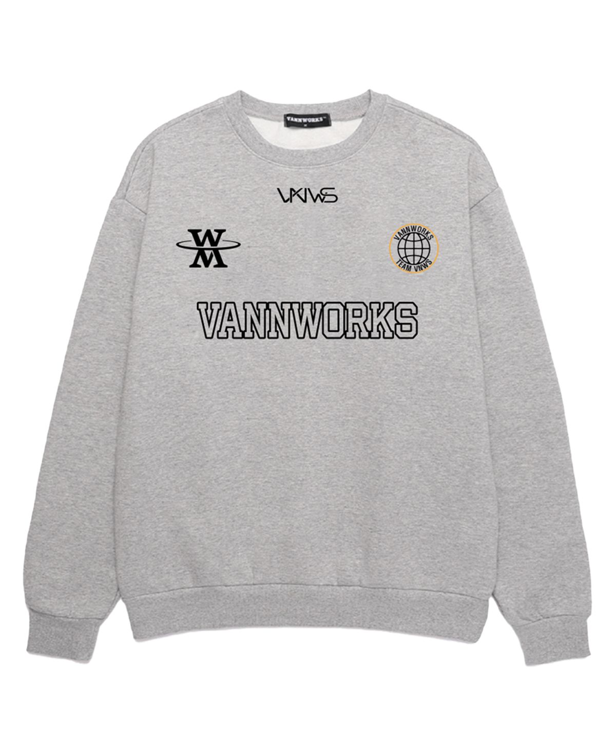밴웍스(VANNWORKS) 블록코어 엠블럼 오버핏 맨투맨 (VLS0016) 멜란지그레이