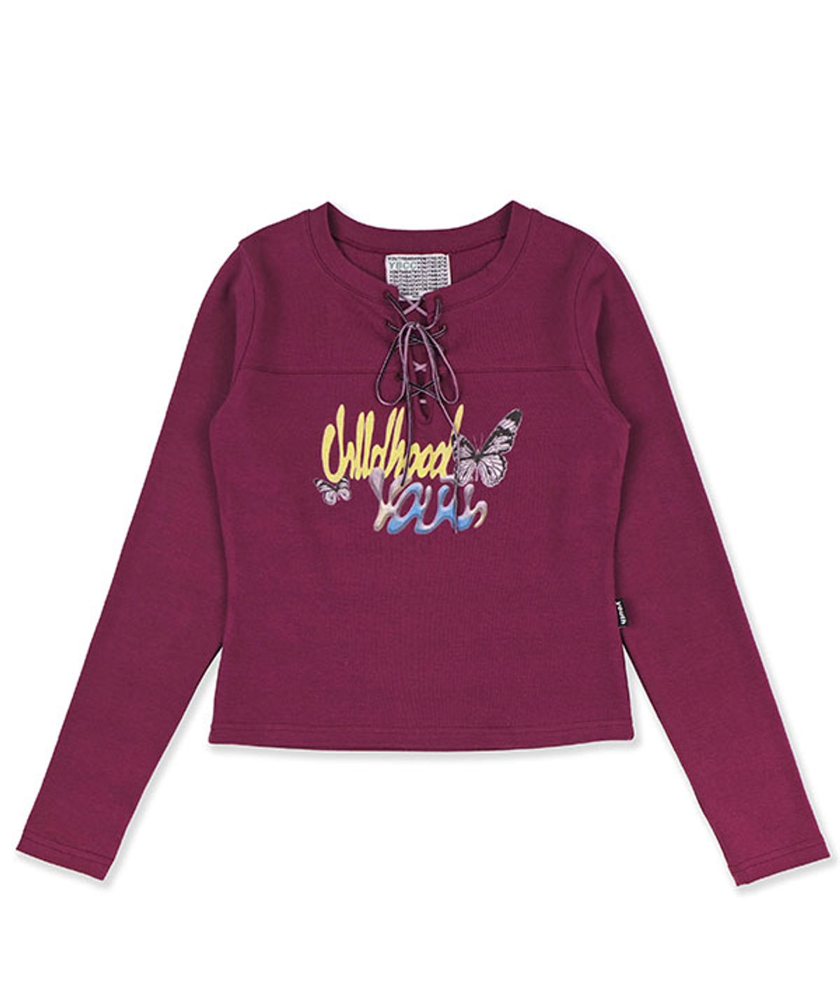 유쓰배쓰(YOUTHBATH) STRING TIE LONG SLEEVE_WINE