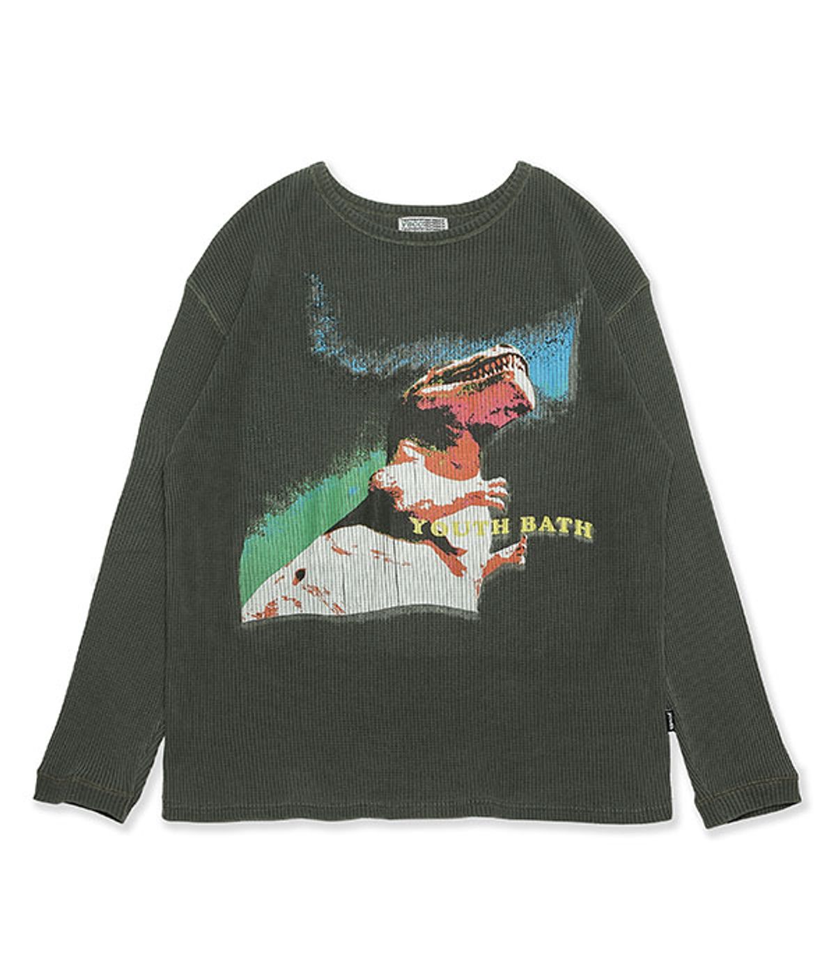 유쓰배쓰(YOUTHBATH) DINO WAFFLE LONG SLEEVE_CHARCOAL