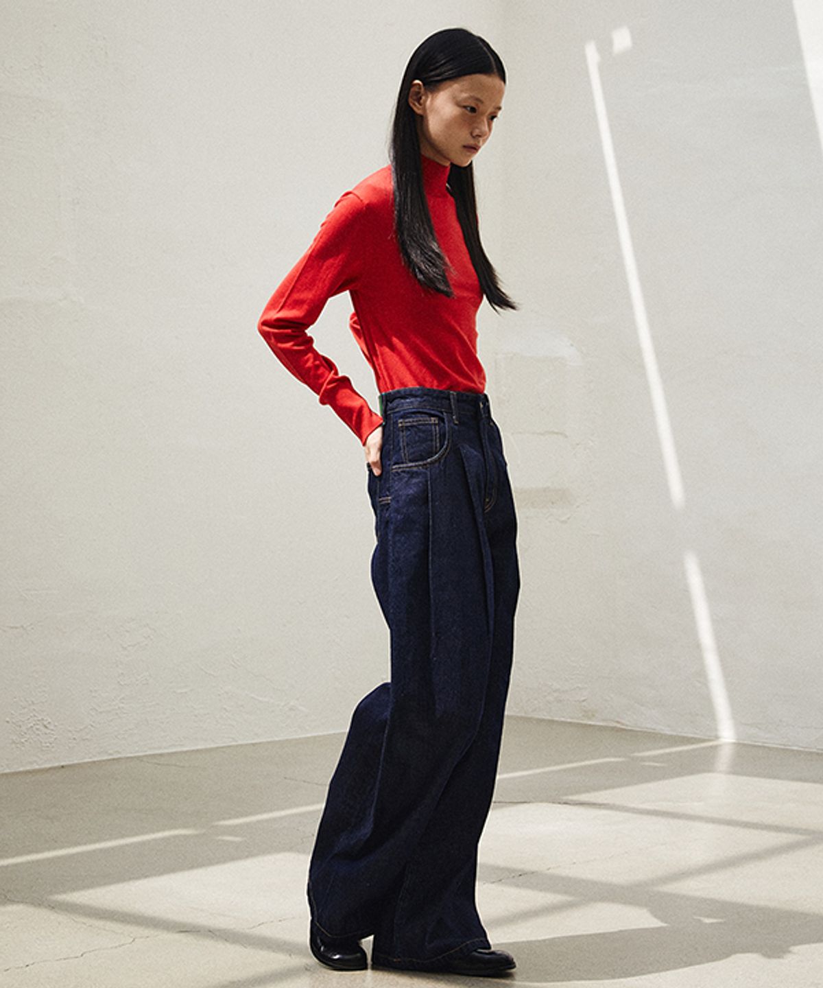 그린버터(GREENBUTTER) Balloon Indigo Blue Jeans (Indigo blue)