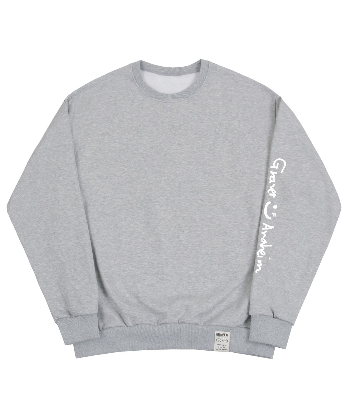 그레이버(GRAVER) [UNISEX]엘보우 드로잉 로고 스마일 맨투맨_그레이