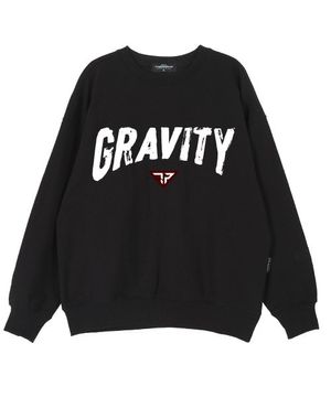 그래비티 오버핏 드롭숄더 맨투맨_블랙