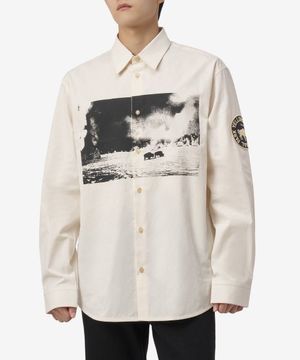 옐로우스톤 프린트 셔츠 - 내추럴 화이트 / 23A28OAY18COT00832108