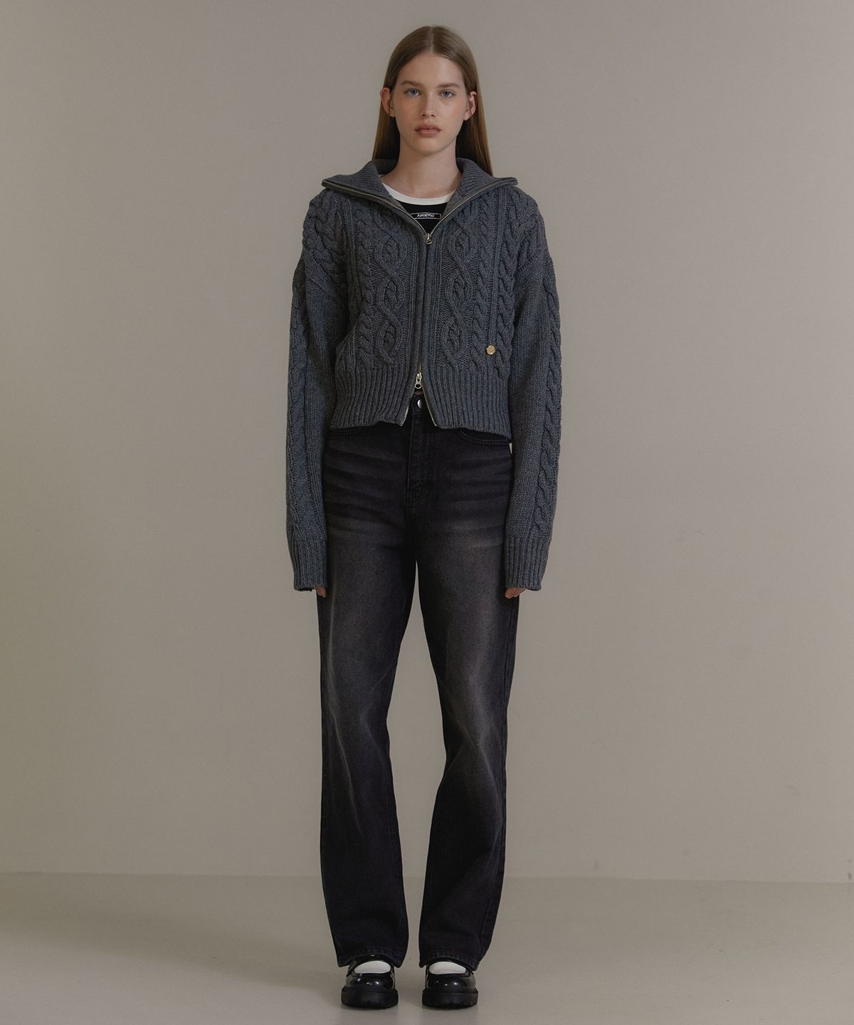아노에틱(ANOETIC) ANC SEMI WIDE JEANS_BLACK