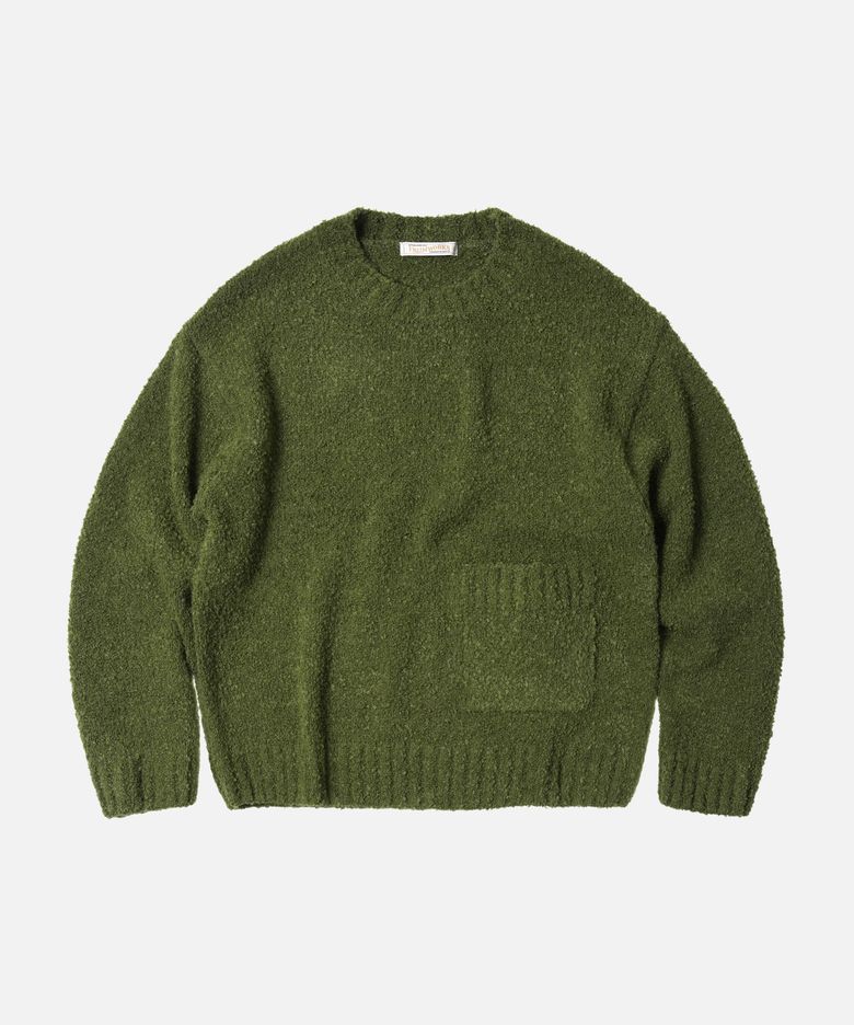 ALPACA BOUCLE KNIT _ OLIVE