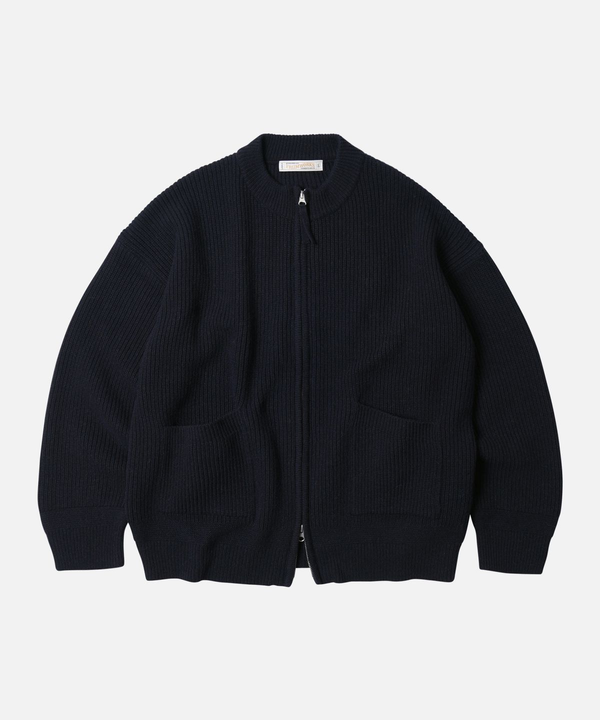 프리즘웍스(FRIZMWORKS) WOOL DECK ZIP UP CARDIGAN _ NAVY