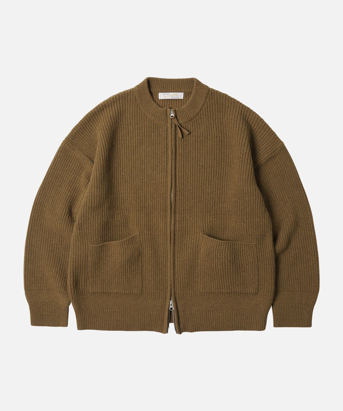 프리즘웍스(FRIZMWORKS) WOOL DECK ZIP UP CARDIGAN _ CINNAMON