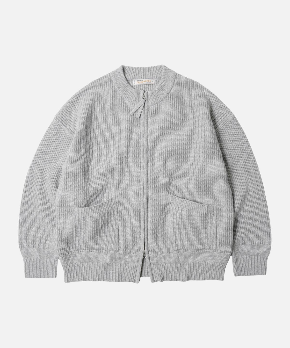 프리즘웍스(FRIZMWORKS) WOOL DECK ZIP UP CARDIGAN _ LIGHT GRAY