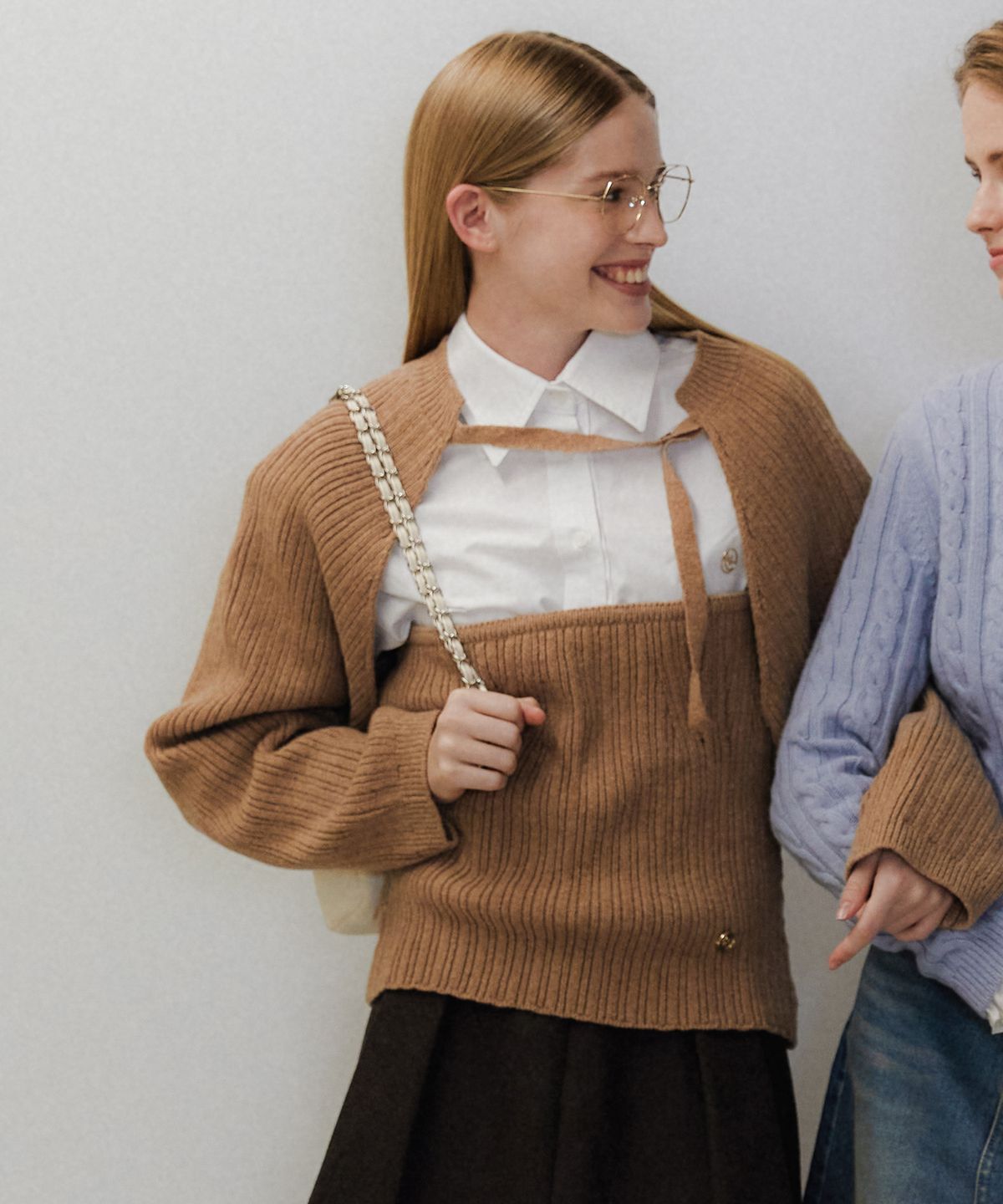 아노에틱(ANOETIC) ANC BOLERO KNIT TOP SET_BEIGE