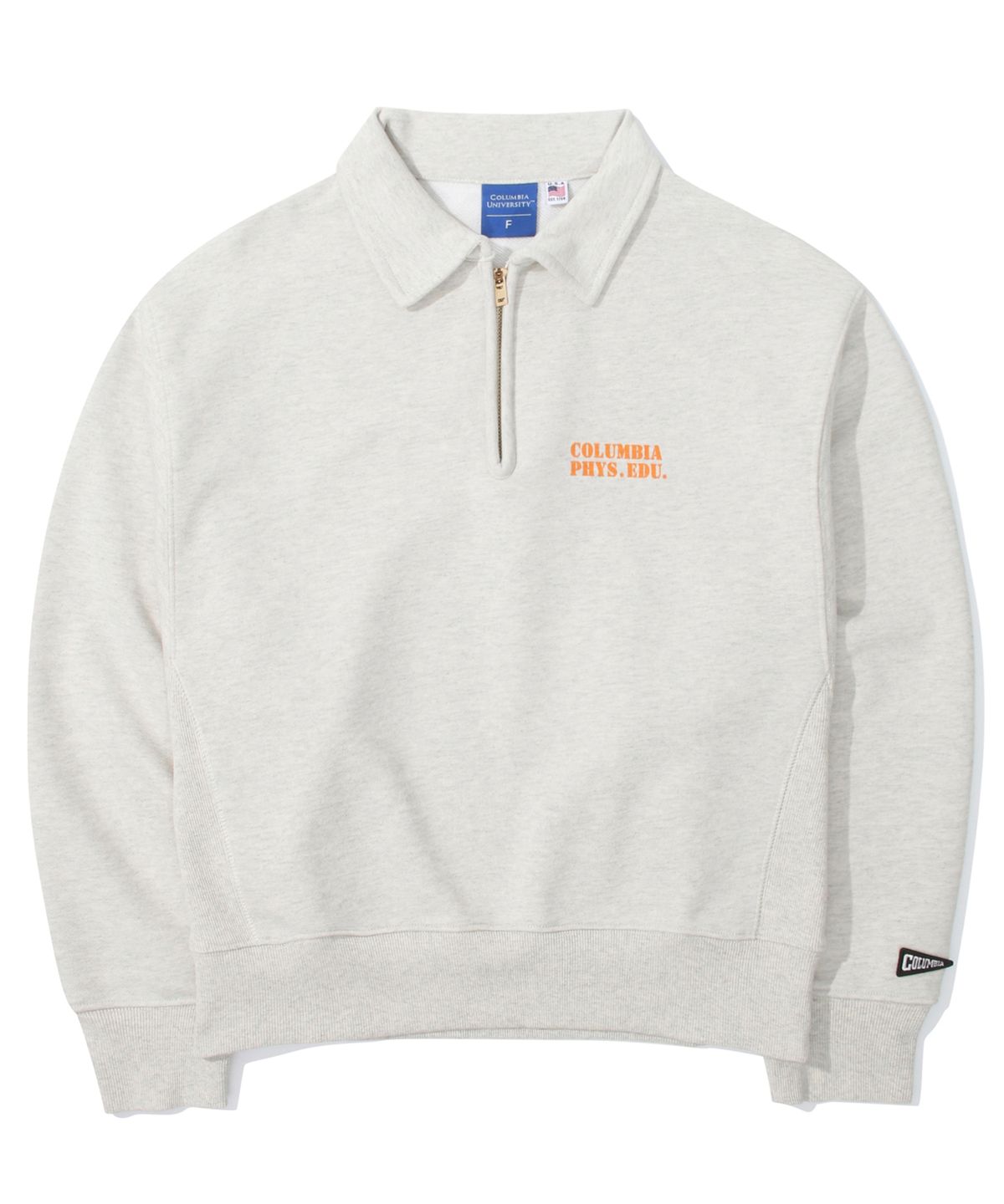 컬럼비아 유니버시티(COLUMBIA UNIVERSITY) C PHYS.EDU. WOMENS TERRY HALF ZU SWEATSHIRTS 옐로우오트밀