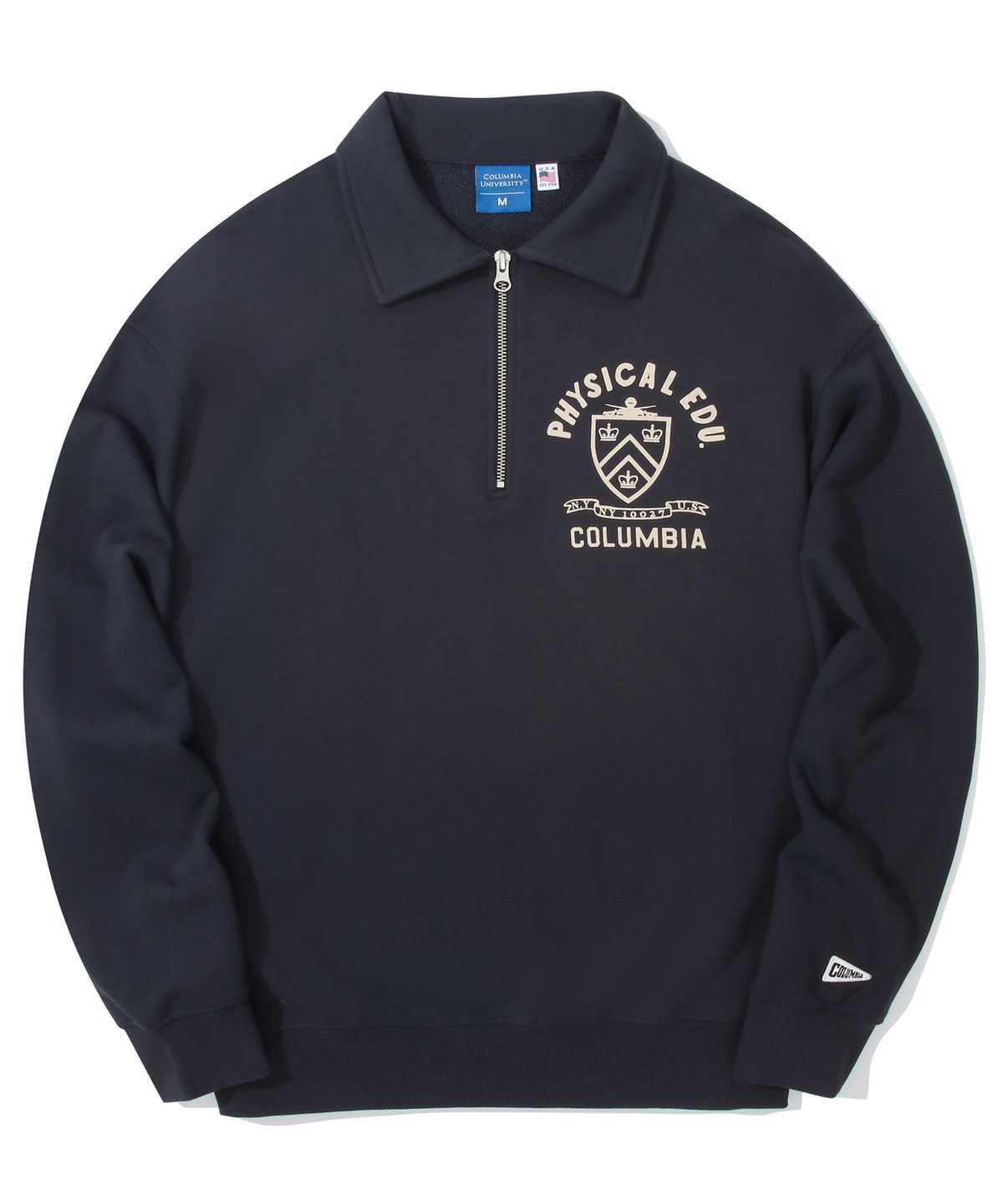 컬럼비아 유니버시티(COLUMBIA UNIVERSITY) 70 S PHYS EDU TERRY HALF ZU SWEATSHIRTS 크라운네이비