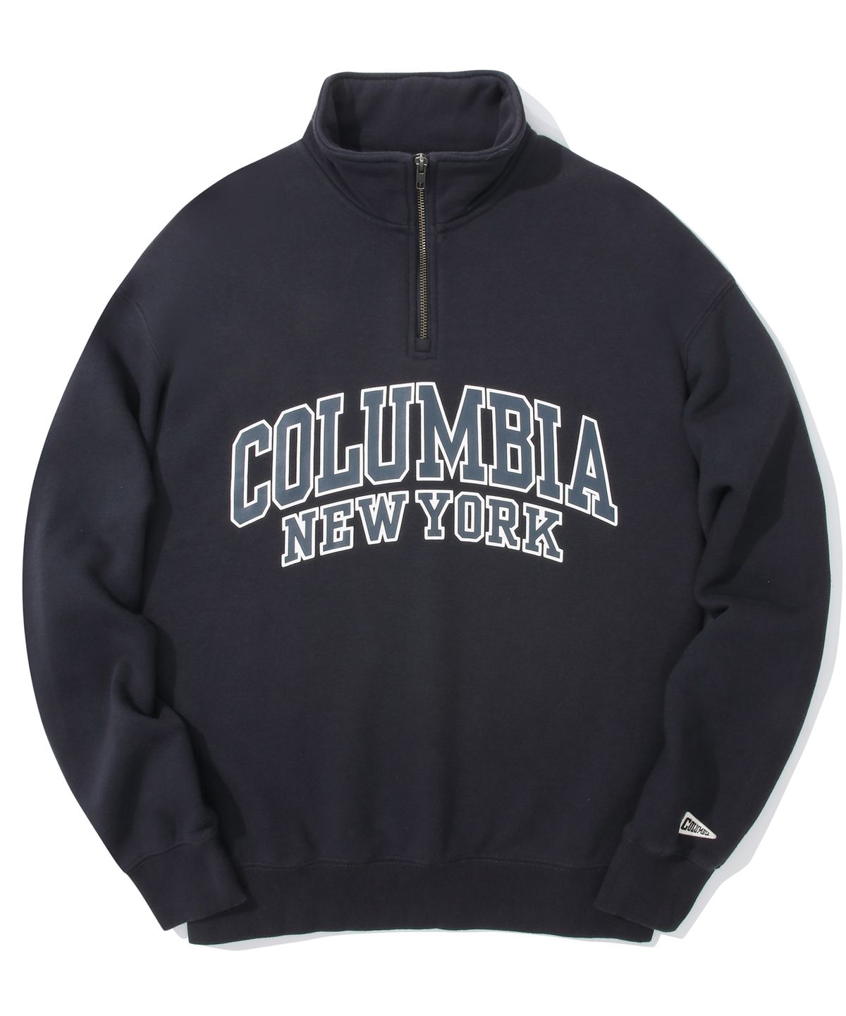 컬럼비아 유니버시티(COLUMBIA UNIVERSITY) 90 S ARCH LOGO FLEECE HALF ZU SWEATSHIRTS 크라운네이비