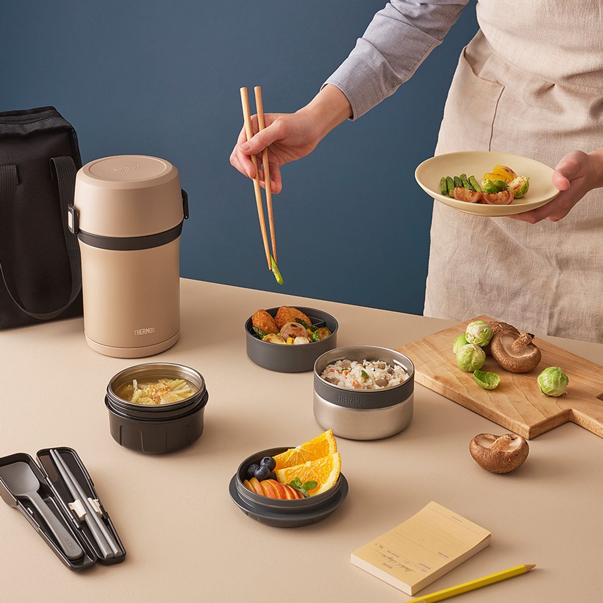 써모스(THERMOS) 스테인리스 일체형 대용량 TKLH-1500 보온 도시락