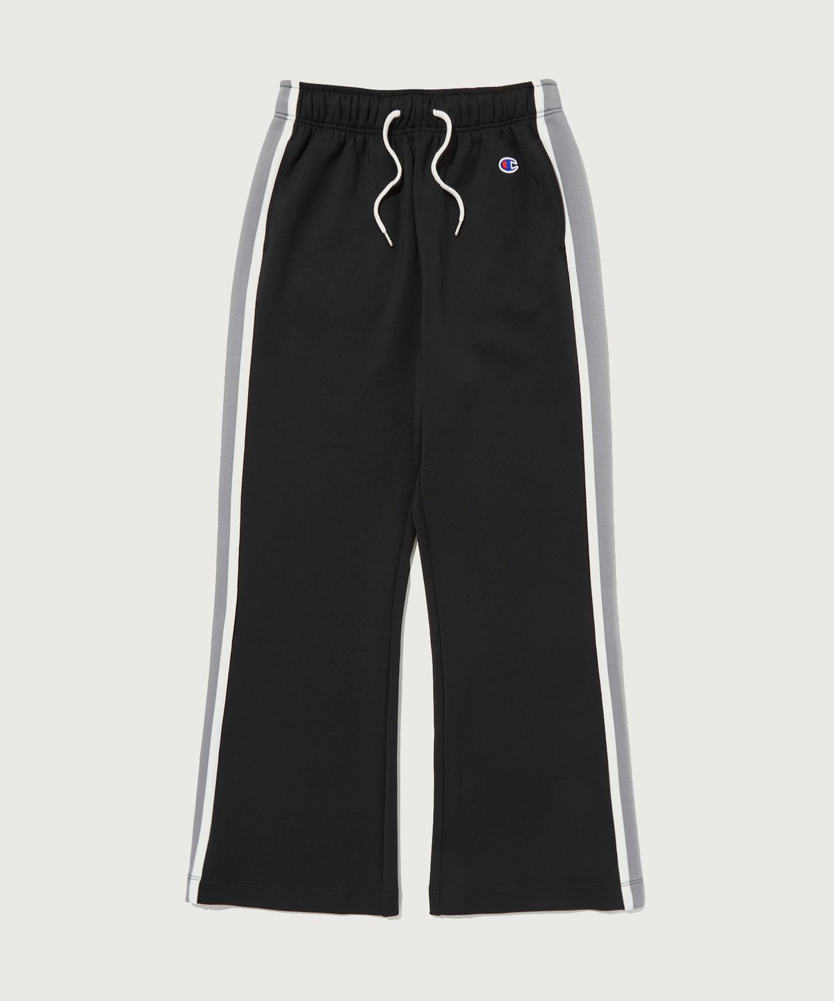 챔피온(CHAMPION) 여성 컬러 배색 와이드 저지 팬츠 Black