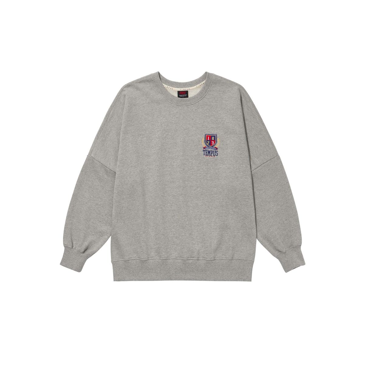 템푸스스튜디오(TEMPUS STUDIO) EMBROIDERY LOGO SWEATSHIRTS [MELANGE GRAY]