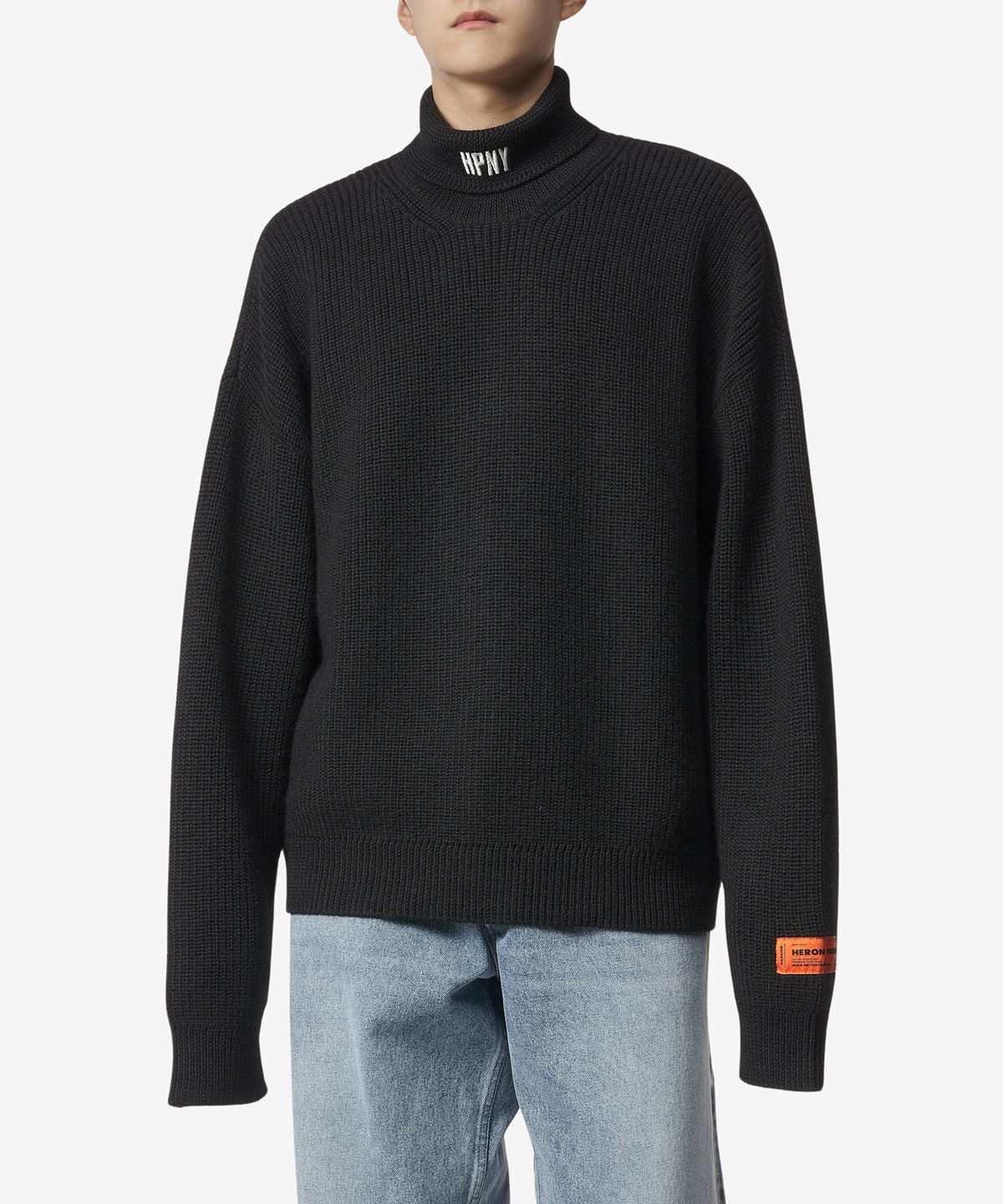헤론 프레스톤(HERON PRESTON) HPNY 롤넥 스웨터 - 블랙 / HMHA006F23KNI0011001