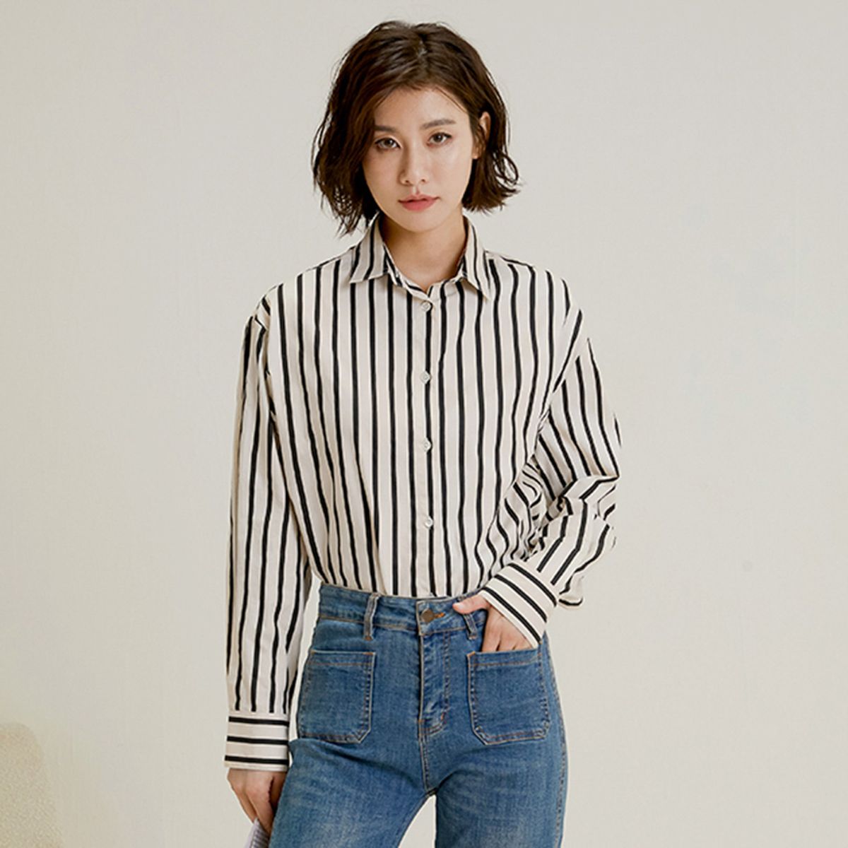 랭썬(LANGSON) LS_French vintage striped shirt