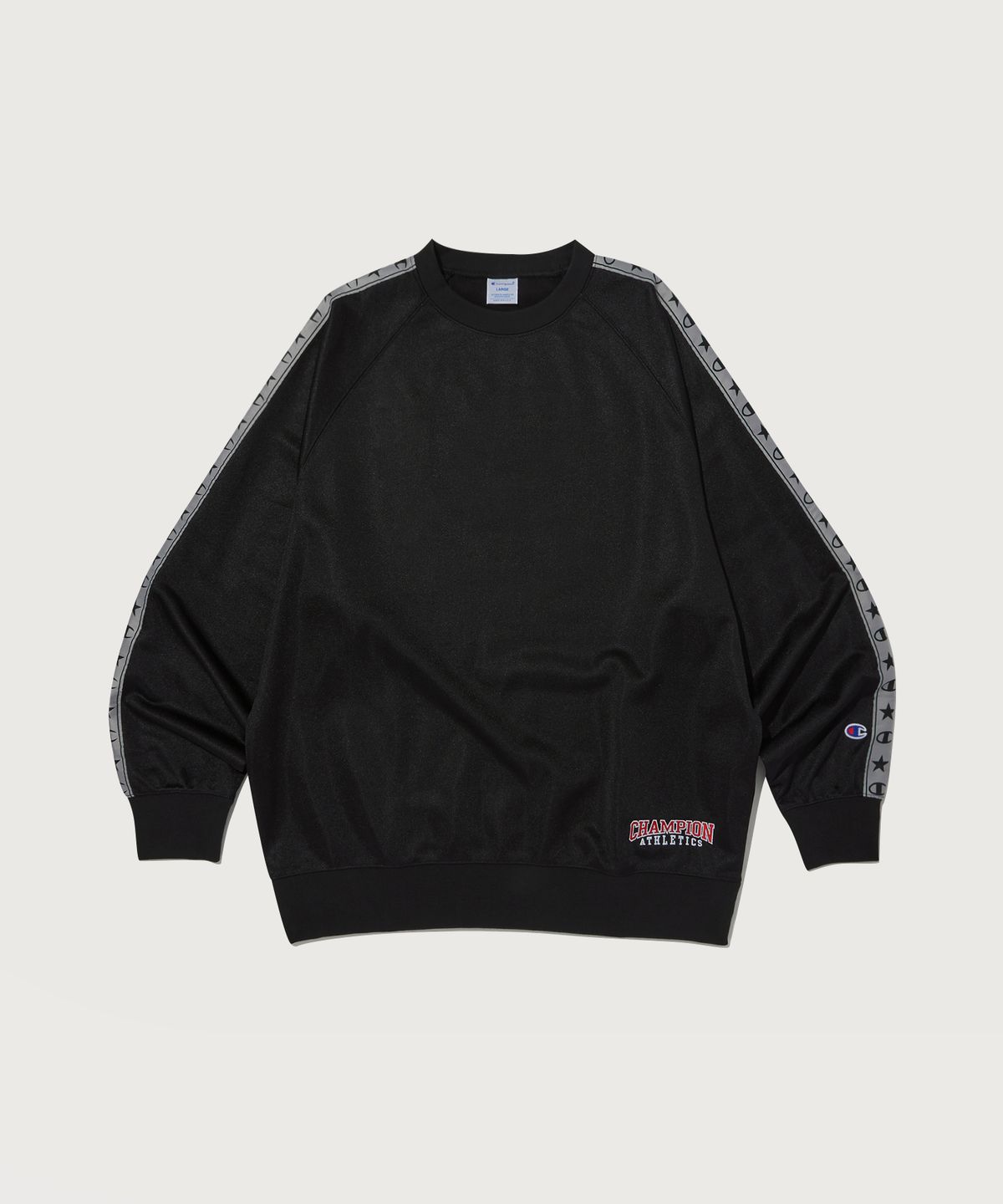 챔피온(CHAMPION) 유광 저지 긴팔 티셔츠 Black