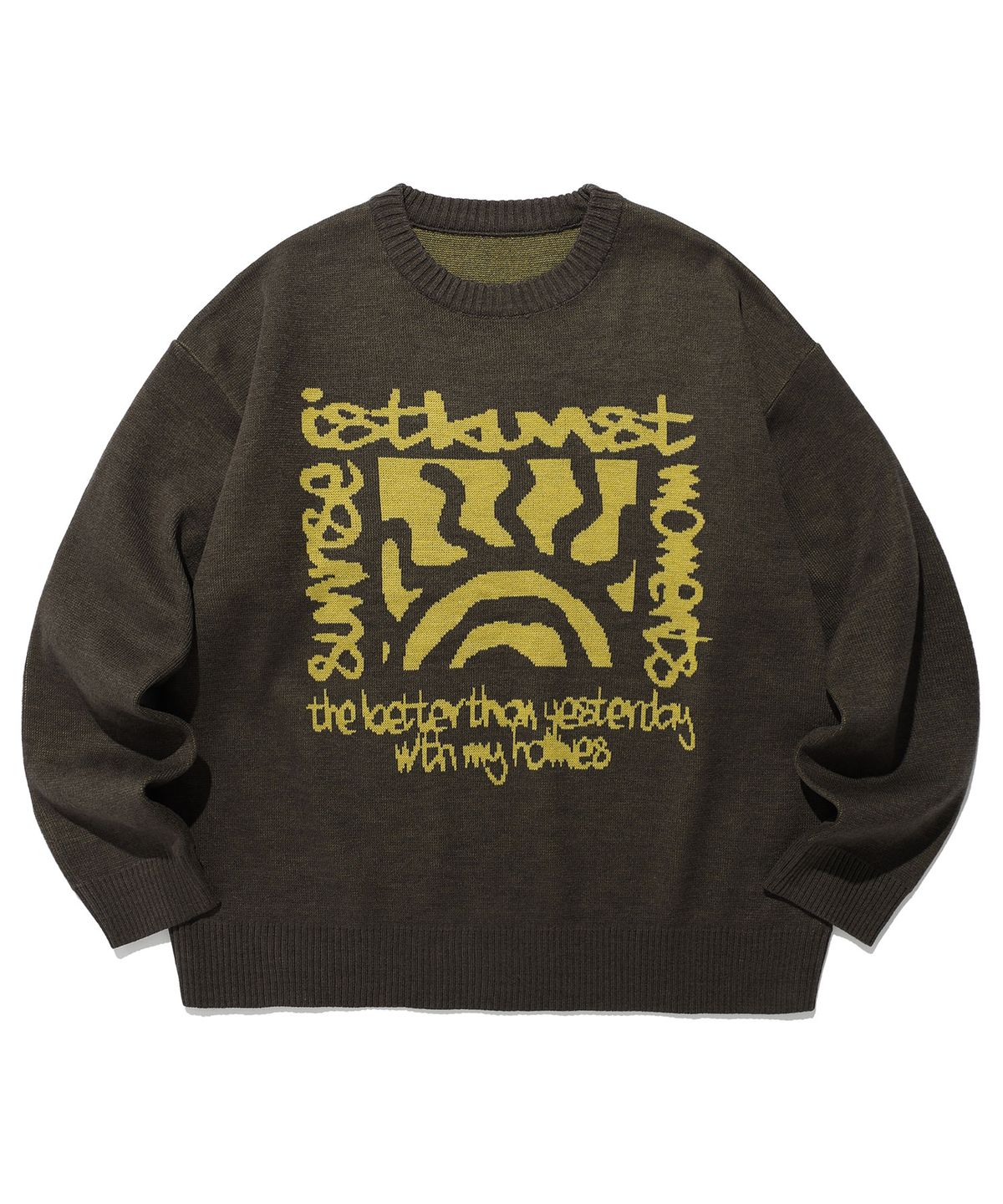 이스트쿤스트(ISTKUNST) SUNRISE STAMP KNIT_BROWN(IK2DFMK602A)