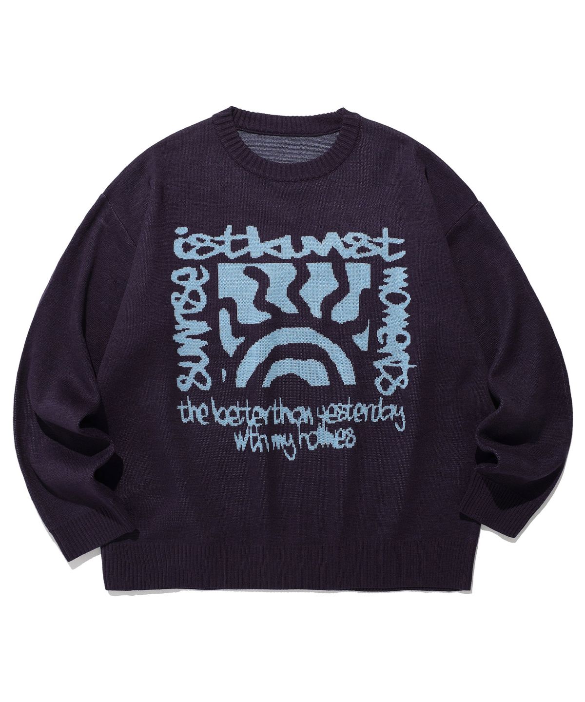 이스트쿤스트(ISTKUNST) SUNRISE STAMP KNIT_PURPLE(IK2DFMK602A)