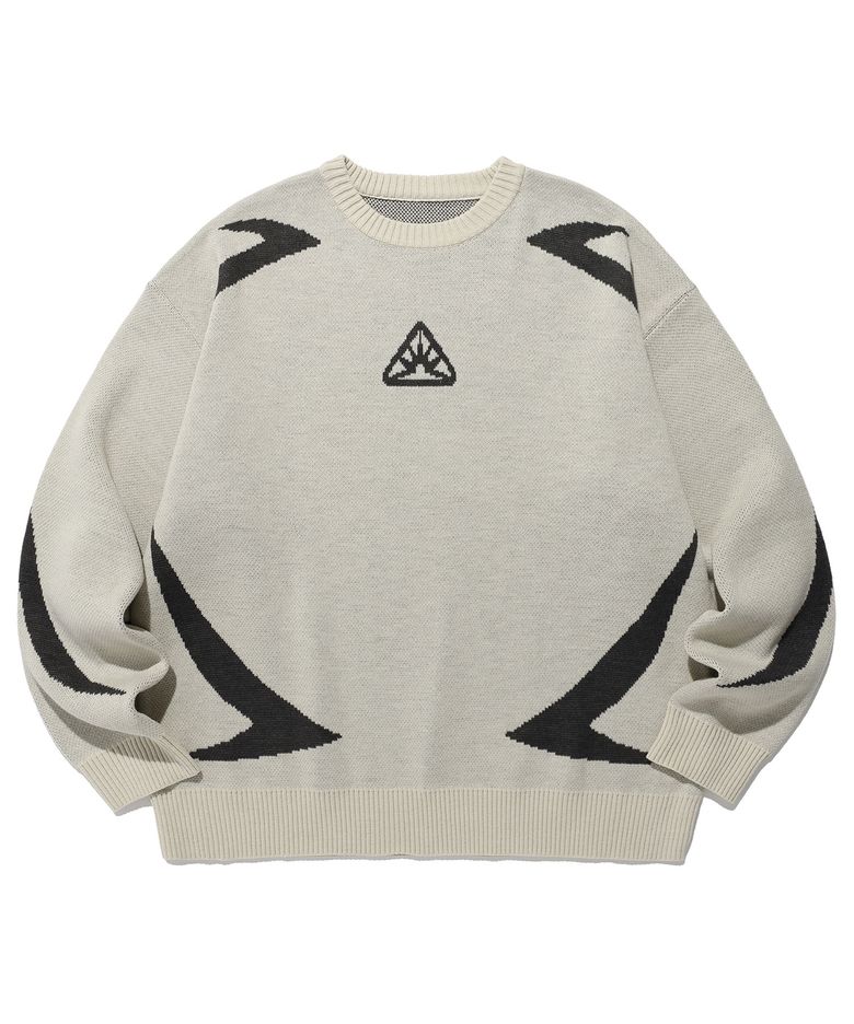 SPORTY SUNRISE LOGO KNIT_BEIGE(IK2DFMK600A)