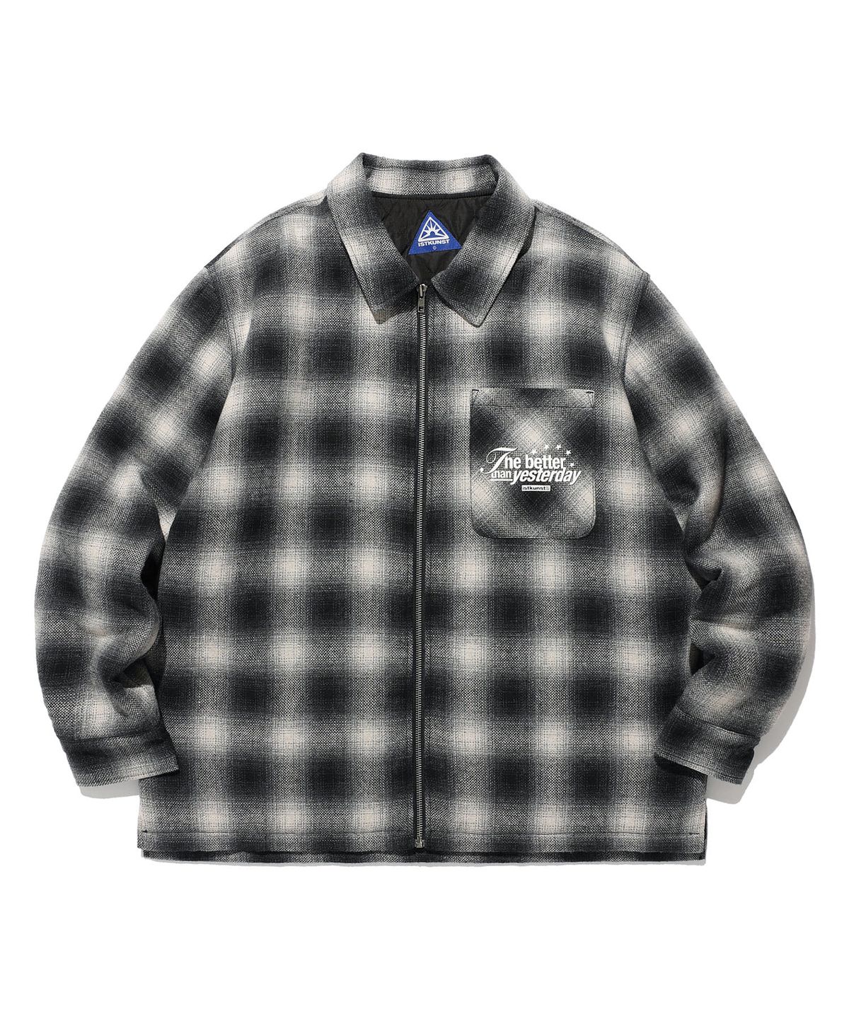 이스트쿤스트(ISTKUNST) PLAID FLANNEL ZIP JACKET_BLACK(IK2DFMB908A)