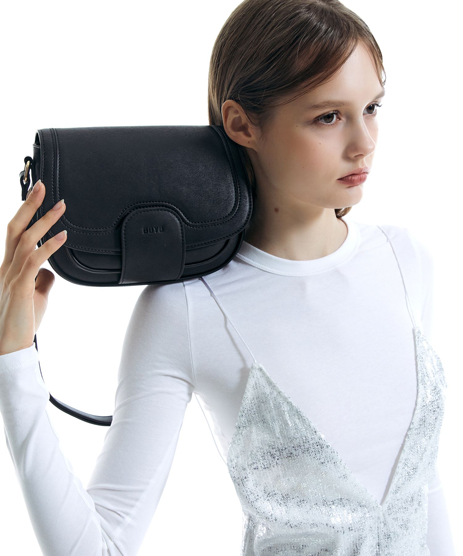 ★BBYB★送料込★韓国★人気★正規品★BEI Saddle Shoulder Bag MUSINSA公式 | BBYB BEI Saddle Shoulder Bag (Black)