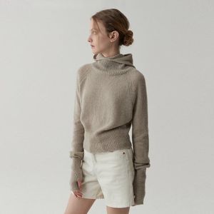 바라클라바 알파카 풀오버-카키베이지