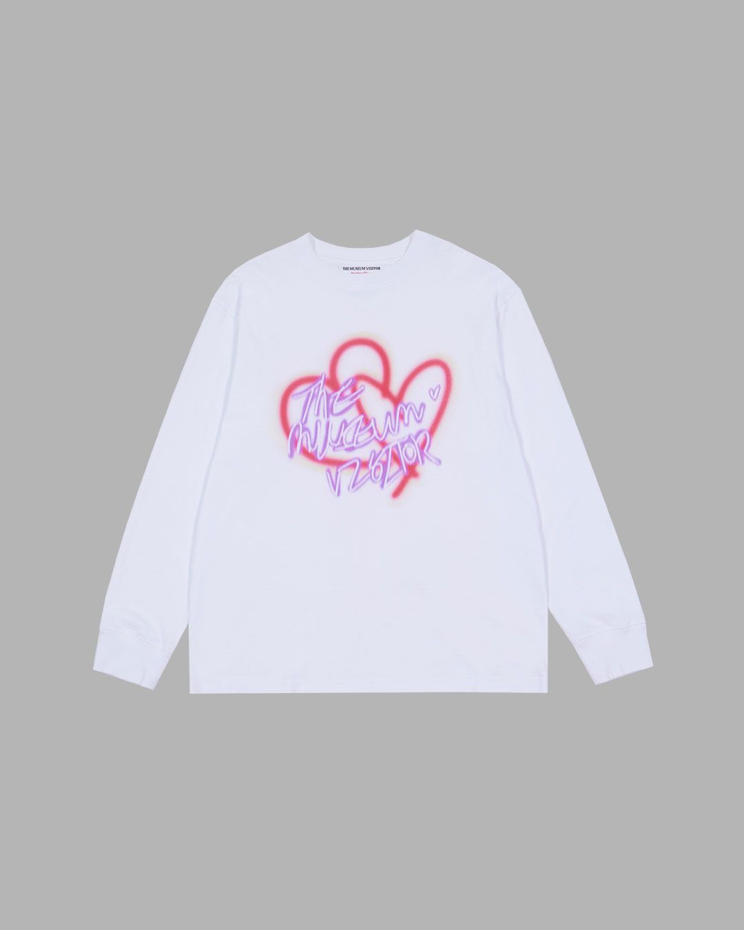 ◆THE MUSEUM VISITOR◆ TV HEART LOGO LONG SLEEVE WHITE 11313 MUSINSA | THE MUSEUM VISITOR BLURRED HEART PRINTED LONG