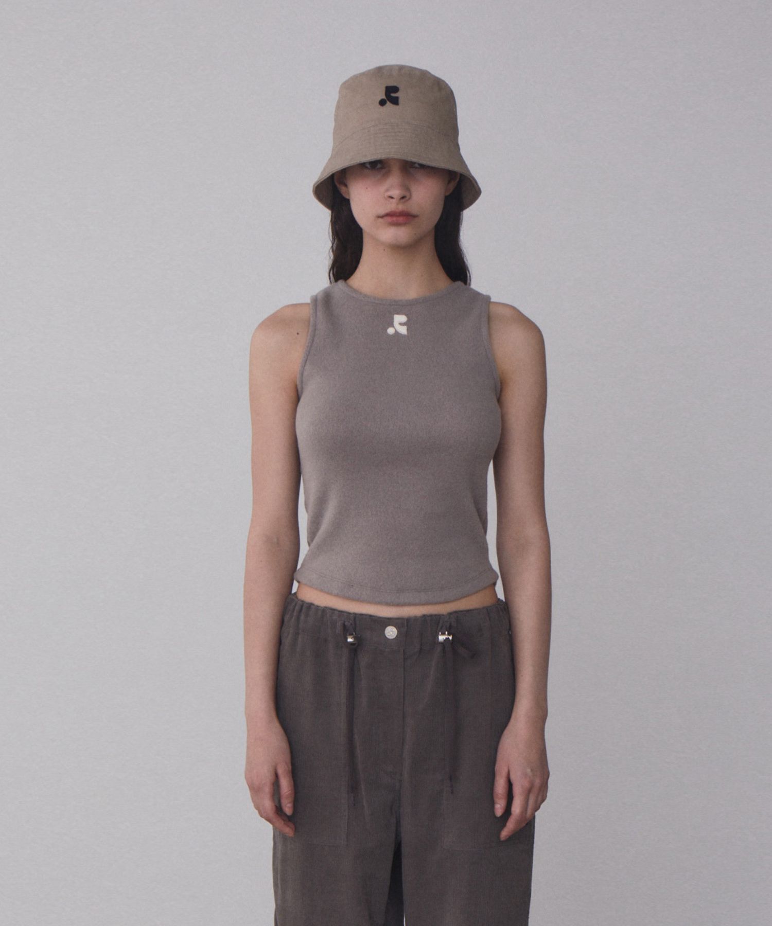 MUSINSA公式 | REST&RECREATION RR HAIRY KNIT TANK TOP_BROWN