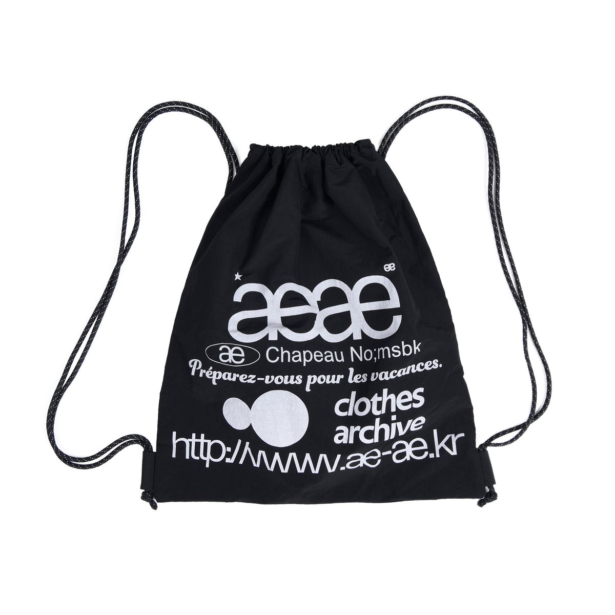 에이이에이이(AEAE) Web Logo Gym Sack -[BLACK]