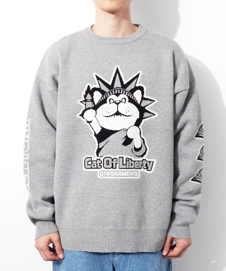 GB Cat of Liberty Jacquard Sweater (Grey)