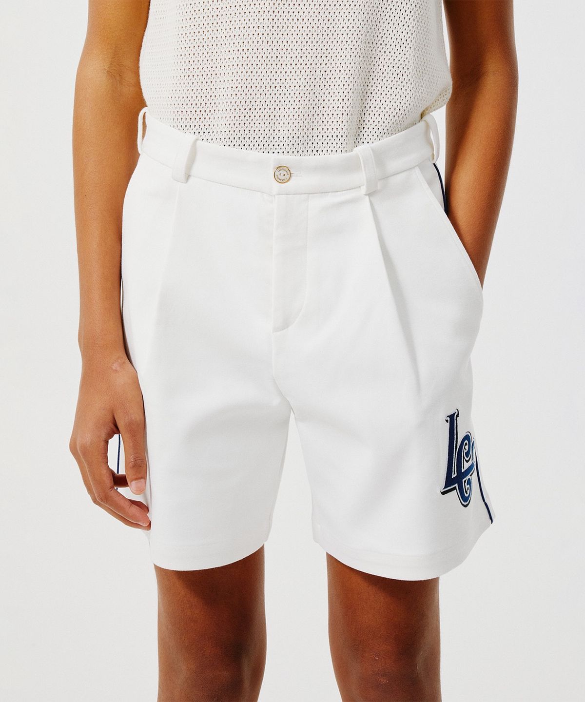 레이트 체크아웃(LATE CHECKOUT) (M) LC 화이트 베이스볼 쇼츠 LC WHITE BASEBALL SHORTS
