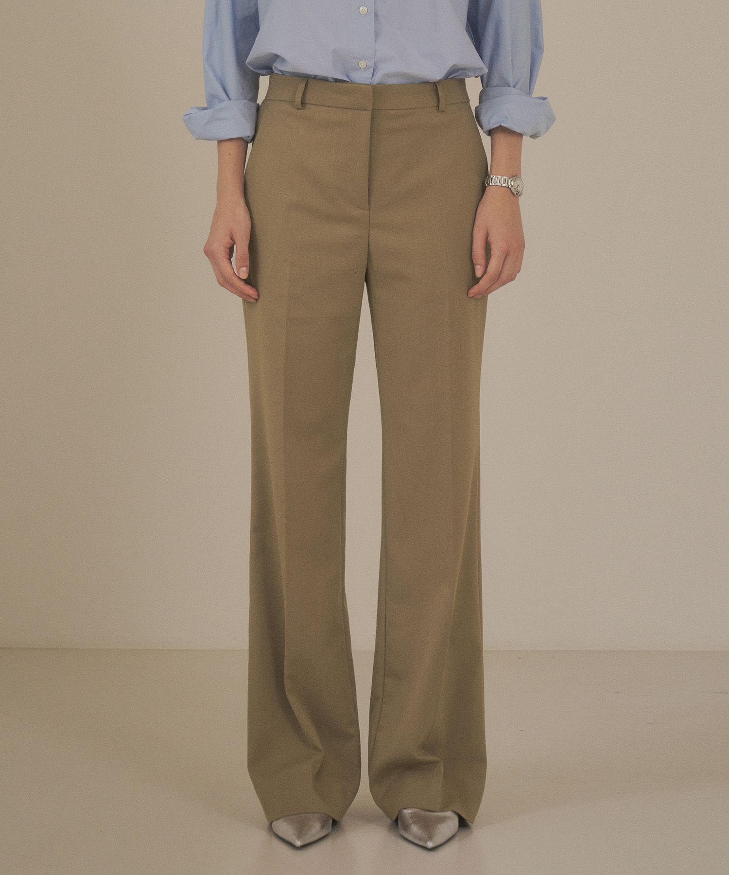 パンツ Siyazu SIPT7041 tailored bootcut trousers_Ash beige MUSINSA | SIYAZU SIPT7090 Feminine low rise bootcut